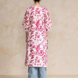 varanga Abstract Printed V Neck Flared Sleeve Kurta image 2