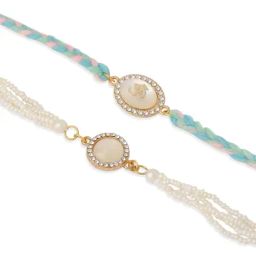 nvr Men Set of 2 Beaded Tie-Up & Lumba Rakhis image 2