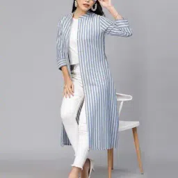 largish Striped Open-Front Longline Shrug image 2