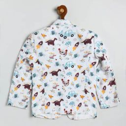 jbn creation Boys Printed Blazer with Notched Lapel image 2