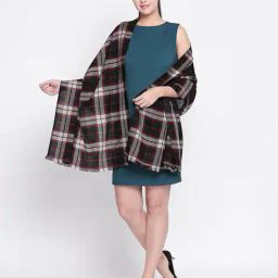 style quotient Checked Shawl with Tassels image 2