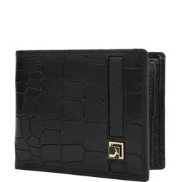 da milano Men Croc-Embossed Bi-Fold Wallet  image 2