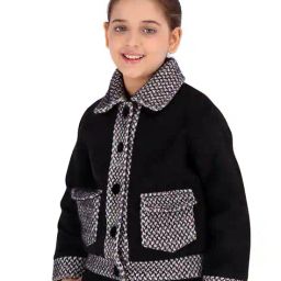 cutecumber Button-Down Jacket Houndstooth-Woven Hems image 2