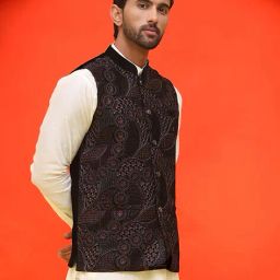 jompers Men Self-design Nehru jacket image 2