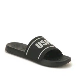 u.s. polo assn. Men Typographic Print Round-Toe Slides image 2