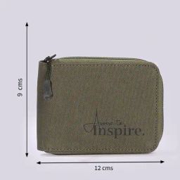 yousta Men Typographic Print Bi-Fold Wallet with Zip Closure image 2
