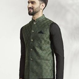 kisah Men Regular Fit Nehru Jacket with Patch Pockets image 2