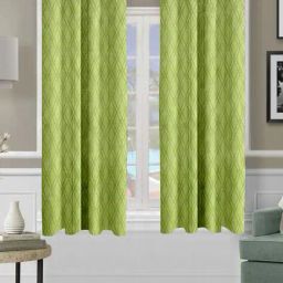 cortina eyelet curtain Set of 2 Geometric Print Window Curtains image 2