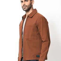 rare rabbit Men Zip-Front Shacket with Patch Pockets image 2