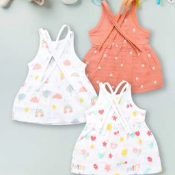 yuv Graphic Print A-Line Frocks with Shoulder Tie-Ups image 2