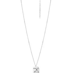 carlton london Rhodium Plated Texture Pendant with Chain S - B117165N image 2