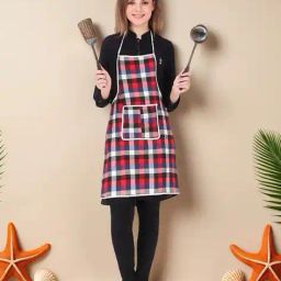 revexo Checked Apron with Patch Pocket image 2