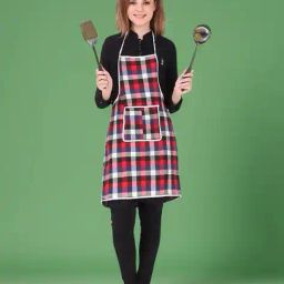 revexo Checked Apron with Patch Pocket image 2