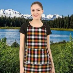 revexo Checked Apron with Patch Pocket image 2