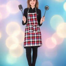 revexo Checked Apron with Patch Pocket image 2