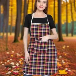 revexo Checked Apron with Patch Pocket image 2