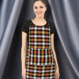 revexo Checked Apron with Patch Pocket image 2