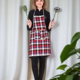 revexo Checked Apron with Patch Pocket image 2