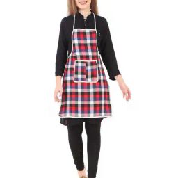 revexo Set of 2 Checked Apron with Patch Pocket image 2