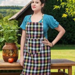 revexo Checked Apron with Patch Pocket image 2