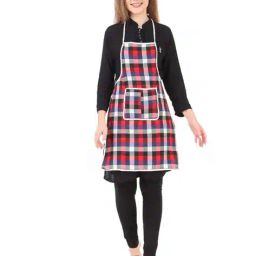 revexo Set of 2 Checked Aprons with Patch Pocket image 2