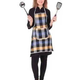 revexo Set of 2 Checked Aprons with Patch Pocket image 2