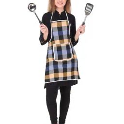 revexo Set of 2 Checked Aprons with Patch Pocket image 2