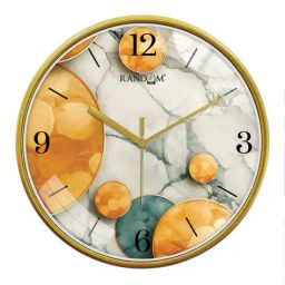 random Embossed Round-Shaped Dial Wall Clock image 2
