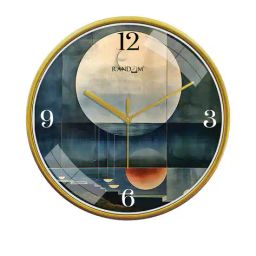 random Embossed Round-Shaped Dial Wall Clock image 2