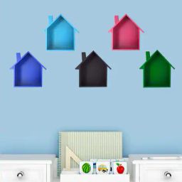 muren Set of 3 Hut Shapes Floating Display Shelves image 2