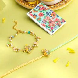 nvr  Set of 2 Artificial Stones and Beads Rakhi Set image 2