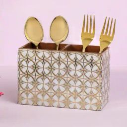 the home co Wooden Abstract Print Caddy  image 2