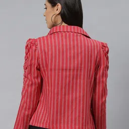 cottinfab Striped Open-Front Jacket image 3