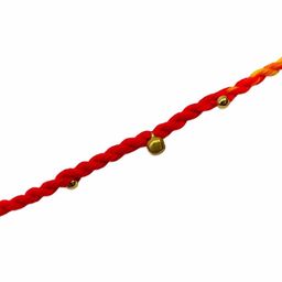 digital dress room Tie-Up Simple Rakhi With Ghungroo Red/Yellow Criss Cross Thread Rakhi For Raksha Bandhan image 3