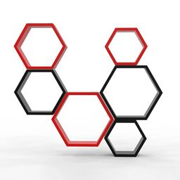 muren Combo 6 Pcs Set Hexagonal Floating Wall Shelves image 3