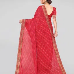 mirchi fashion Geometric Print Saree with Zari Border & Tassels image 3