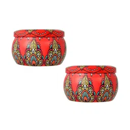 tayhaa Set of 2 Printed Candle Jars with Lid image 3