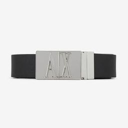 armani exchange Leather Belt with Logo Buckle Closure-picture-41