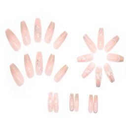 pink truck Set Of 24 Artificial Reusable Nails in Pearls on Butterfly Design image 3