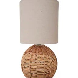 homesake Raffia Table Lamp with Fabric Shade image 3