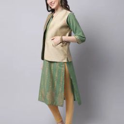 even Striped Open Front Gillet Jacket image 3