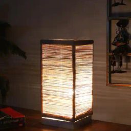 devansh Table Lamp with Square Bamboo Shade image 3