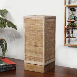 devansh  Wooden Base With Square Bamboo Shade Table Lamp  image 3