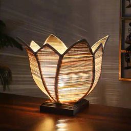 devansh Table Lamp with Lotus Bamboo Shade   image 3