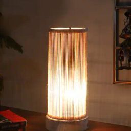 devansh Table Lamp with Bamboo Shade image 3