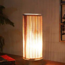 devansh Table Lamp with Bamboo Shade image 3