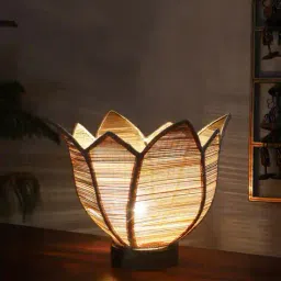devansh Table Lamp with Lotus Bamboo Shade   image 3
