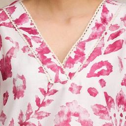 varanga Abstract Printed V Neck Flared Sleeve Kurta image 3