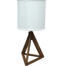 homesake Triangle Wooden Table Lamp with Shade image 3