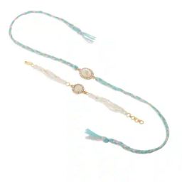 nvr Men Set of 2 Beaded Tie-Up & Lumba Rakhis image 3